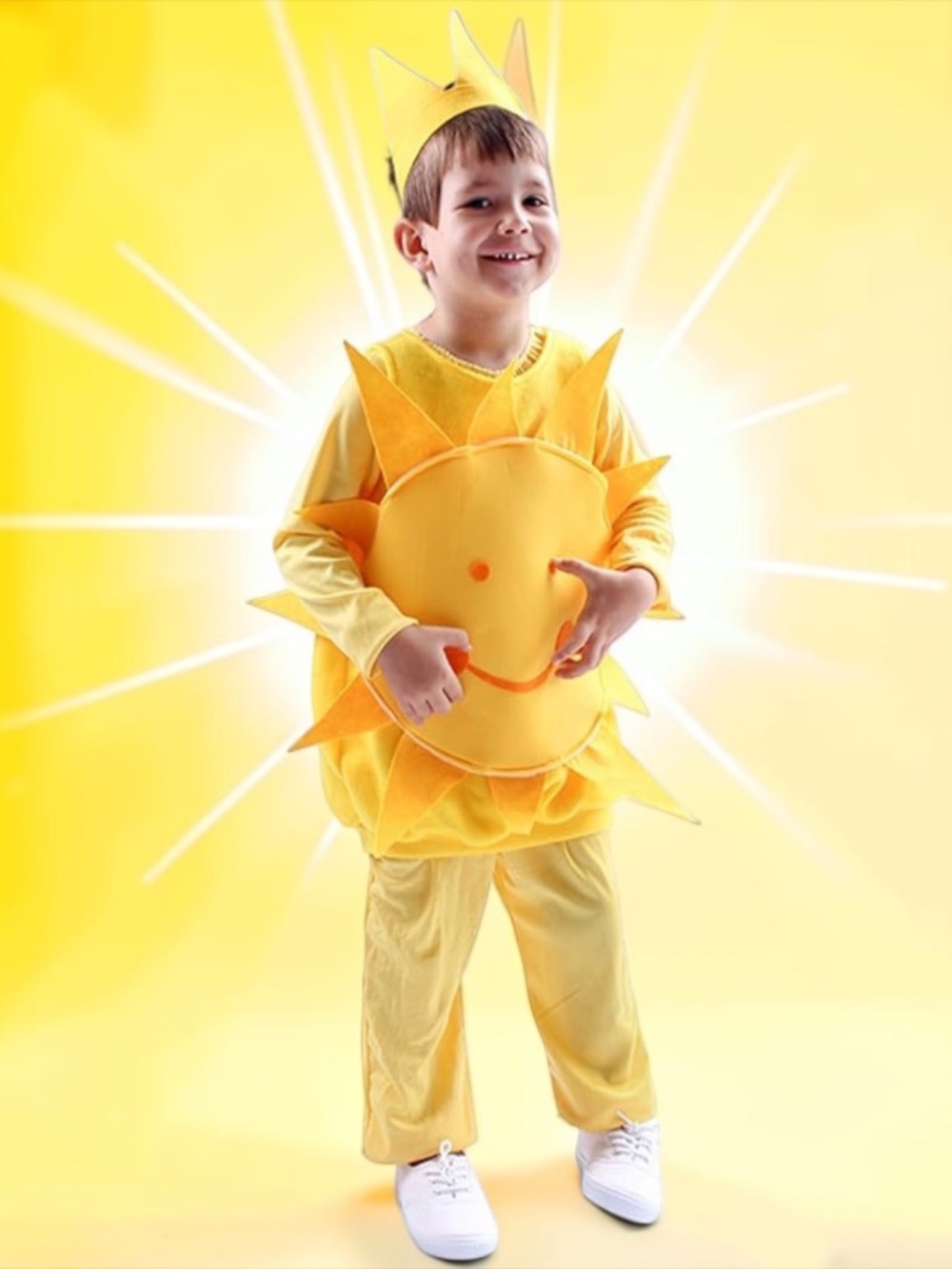 Kids Sun Costume XL Sunshine Halloween School Play Yellow Unisex